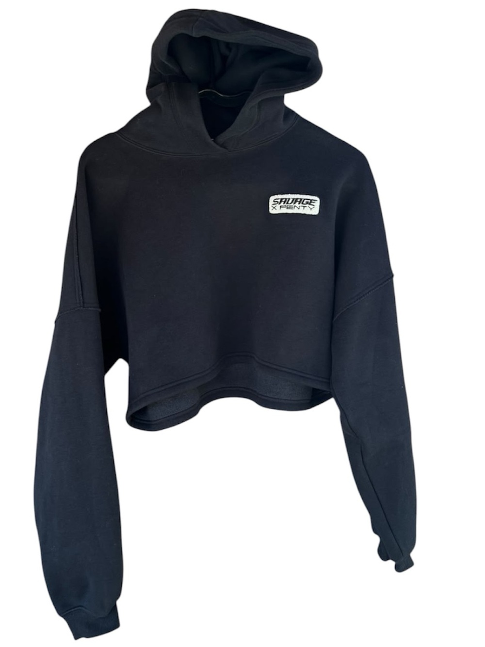 Savage X Fenty Black Cropped Hoodie Sweater - Women's